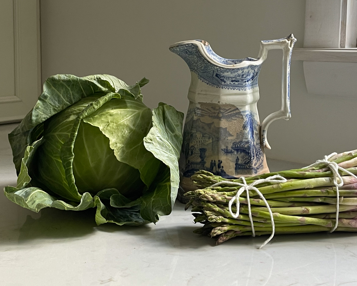 cabbage-with-pitcher-and-asparagus