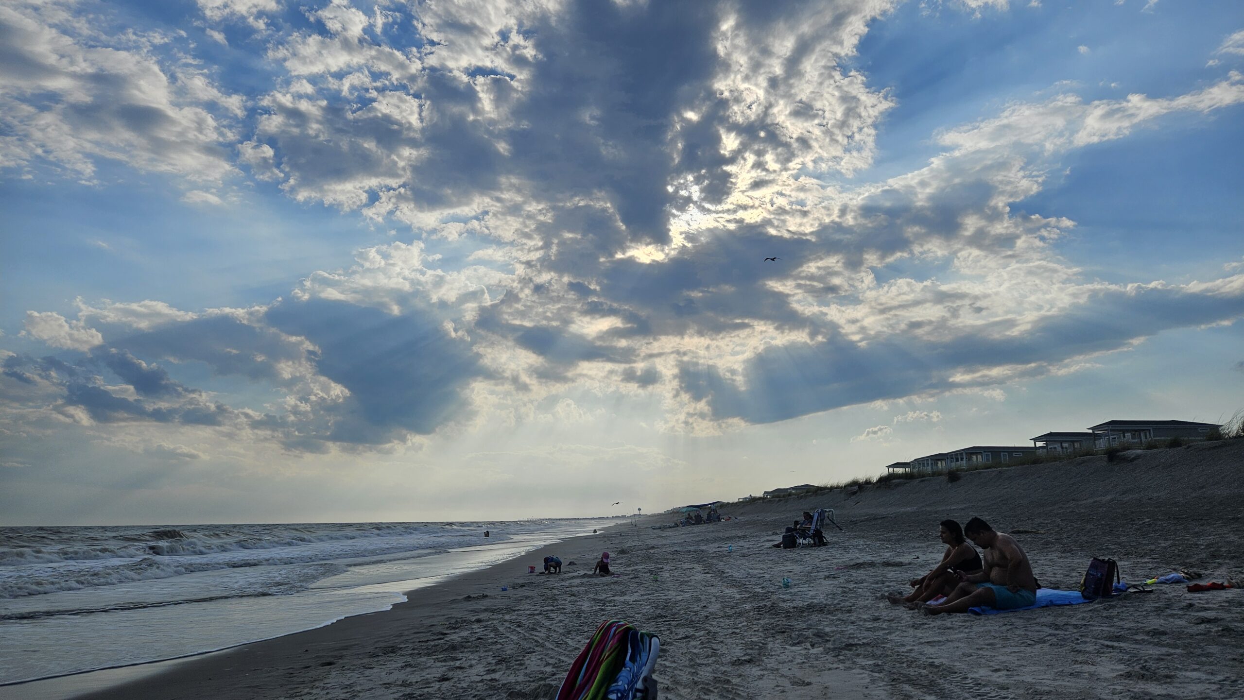 Oak Island, NC clouds with rays of sun artist reference photo