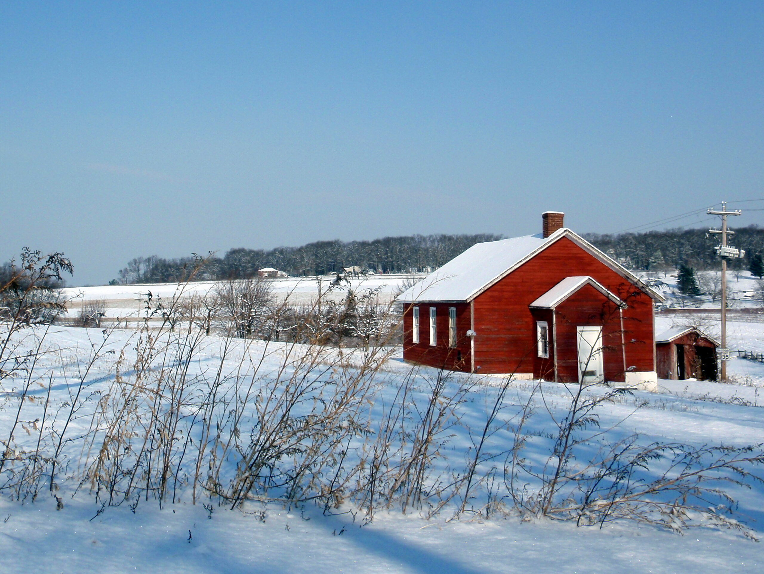 Schoolhouse in Winter artist reference photo