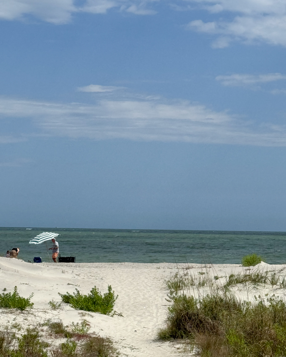 beach-with-beach-grass-and-umbrella