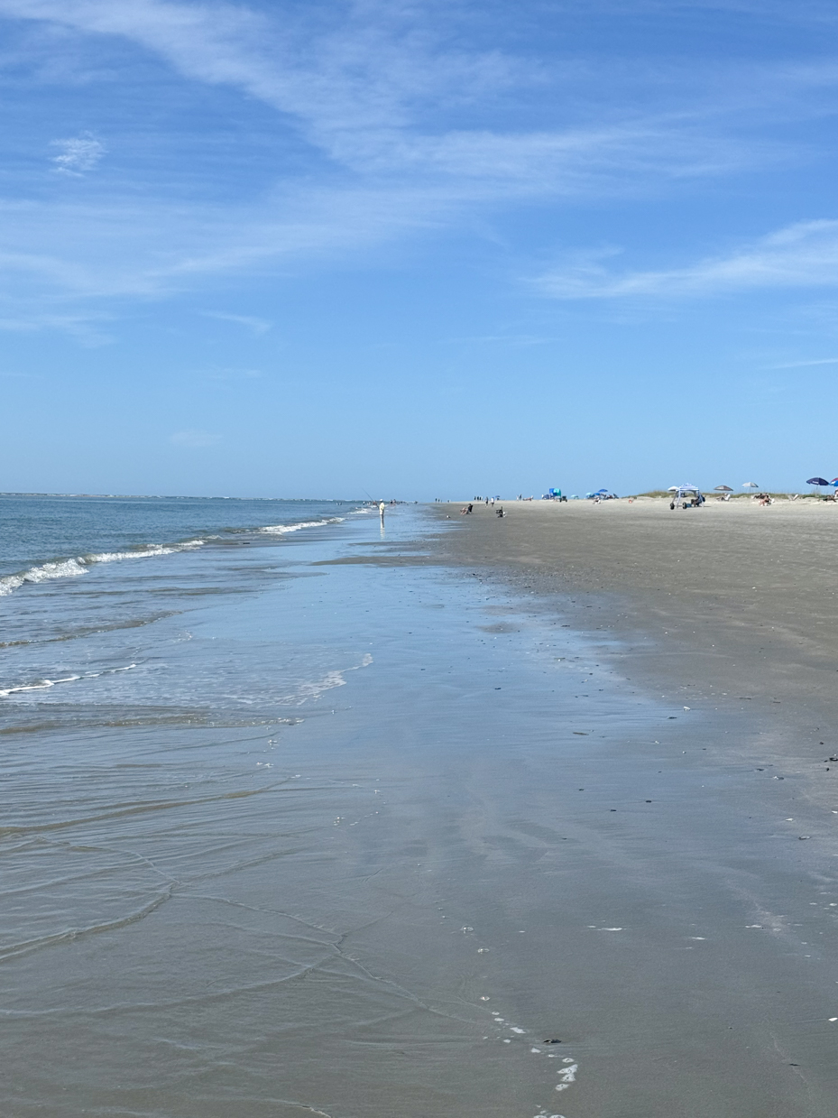 man-fishing-along-a-wide-sandy-beach-with-calm-waves-and-blue-sky-on-a-sunny-day