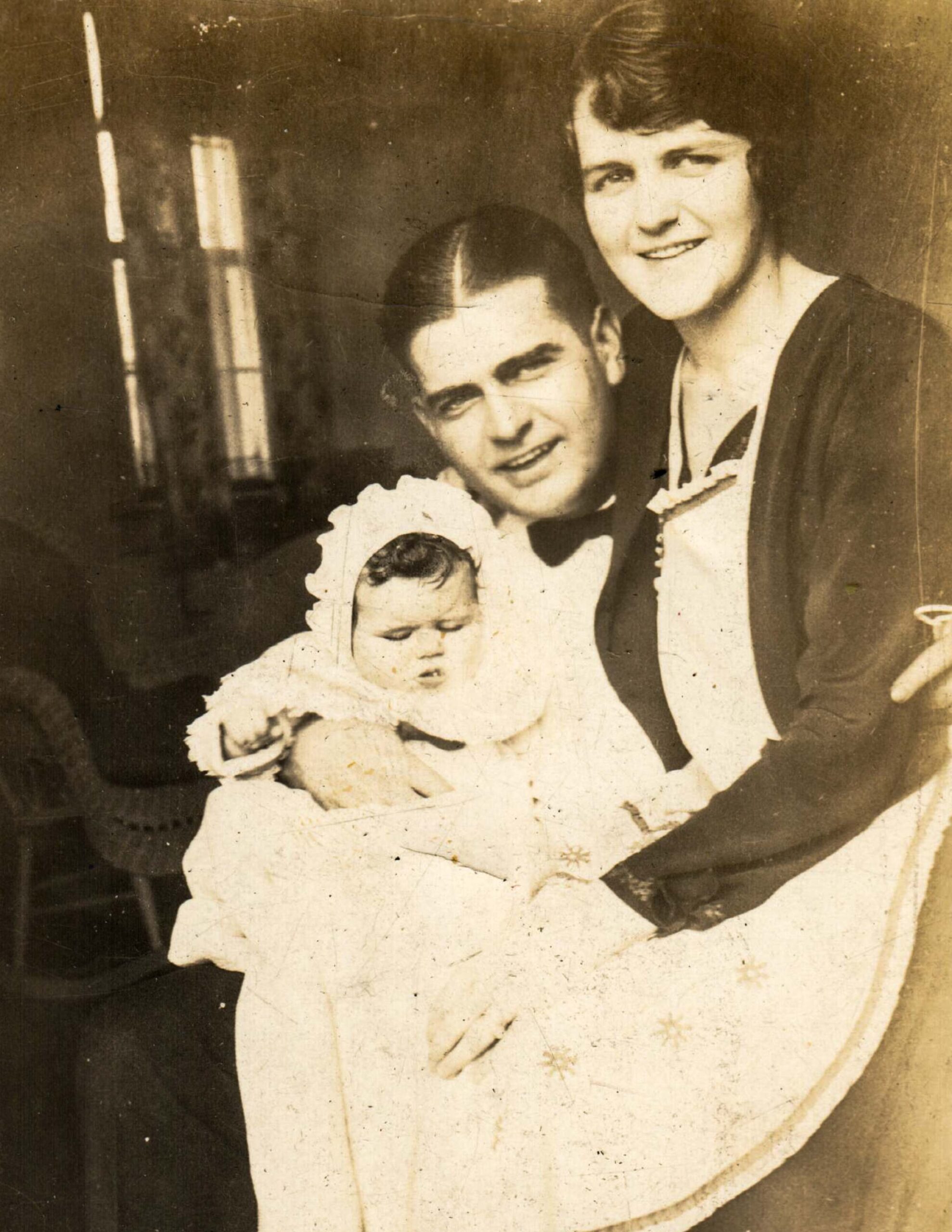 1920s Family Portrait of Mother Father and Baby Indoors Vintage Photography artist reference photo
