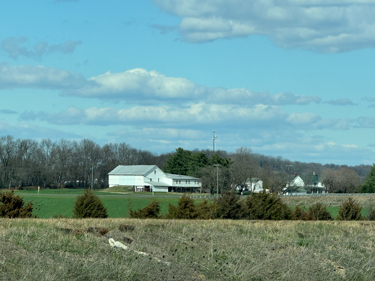 rural-farmstead-white-barns-cloudy-sky-countryside