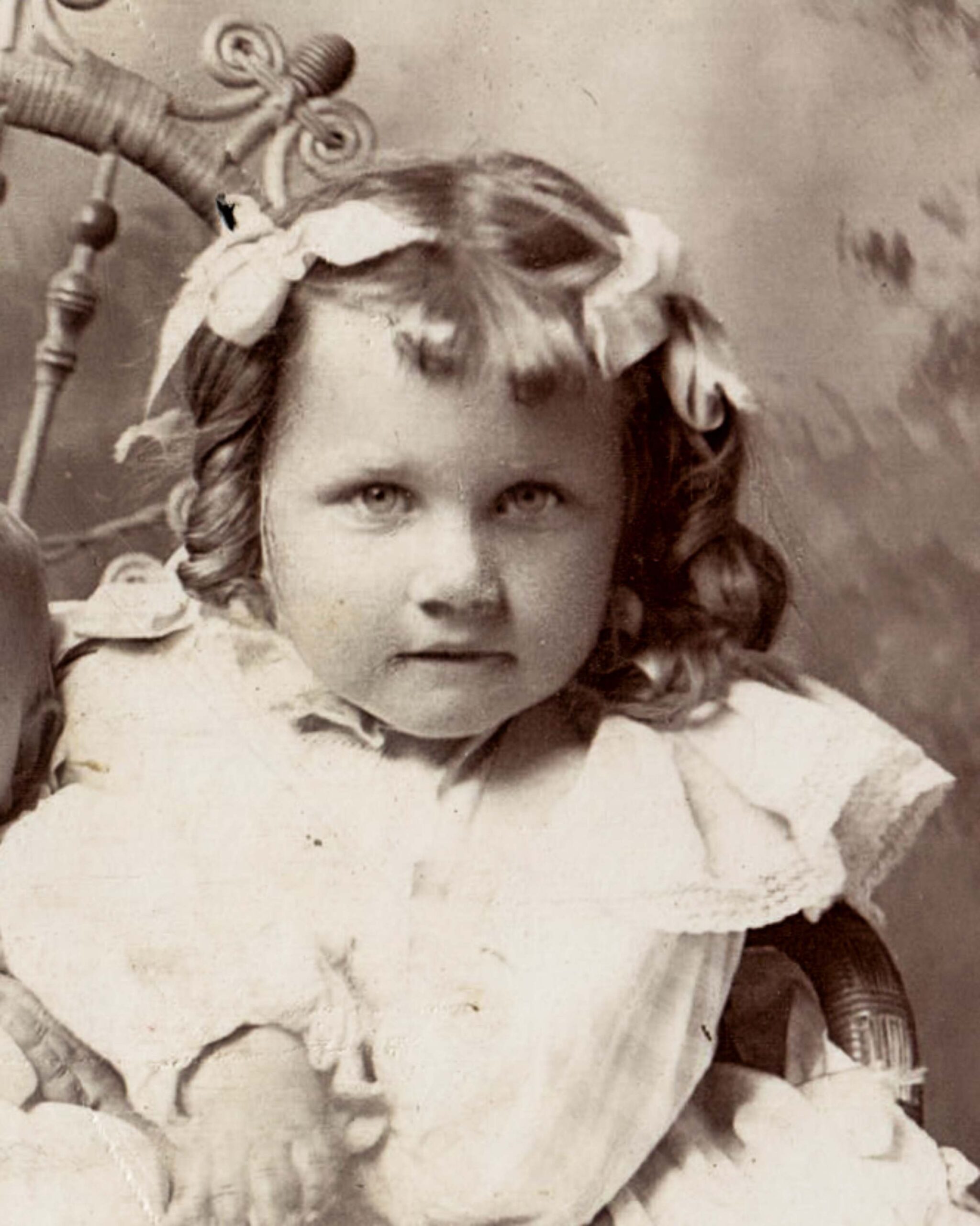 Victorian Portrait of Young Girl with Curls and Bows 1890s Vintage Photography artist reference photo