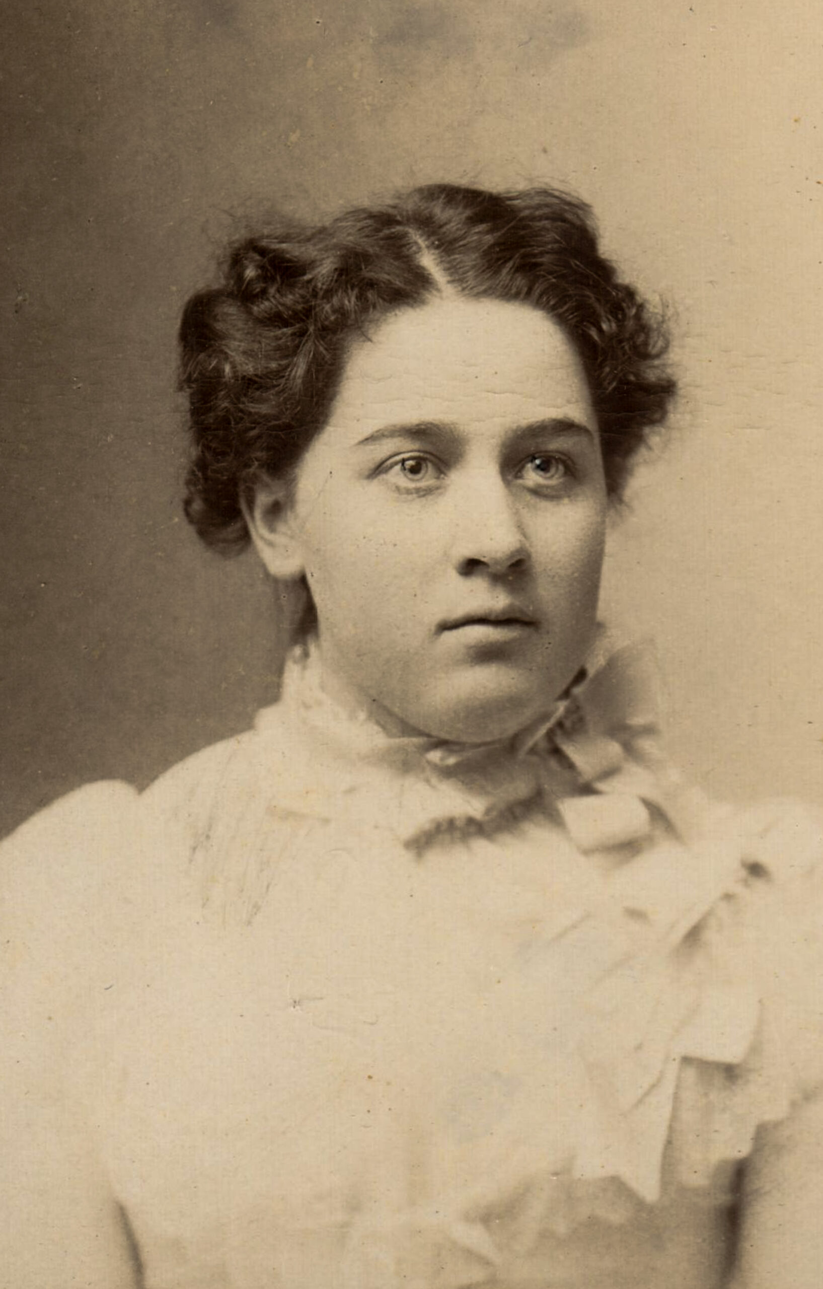 portrait of a woman in white shirt artist reference photo