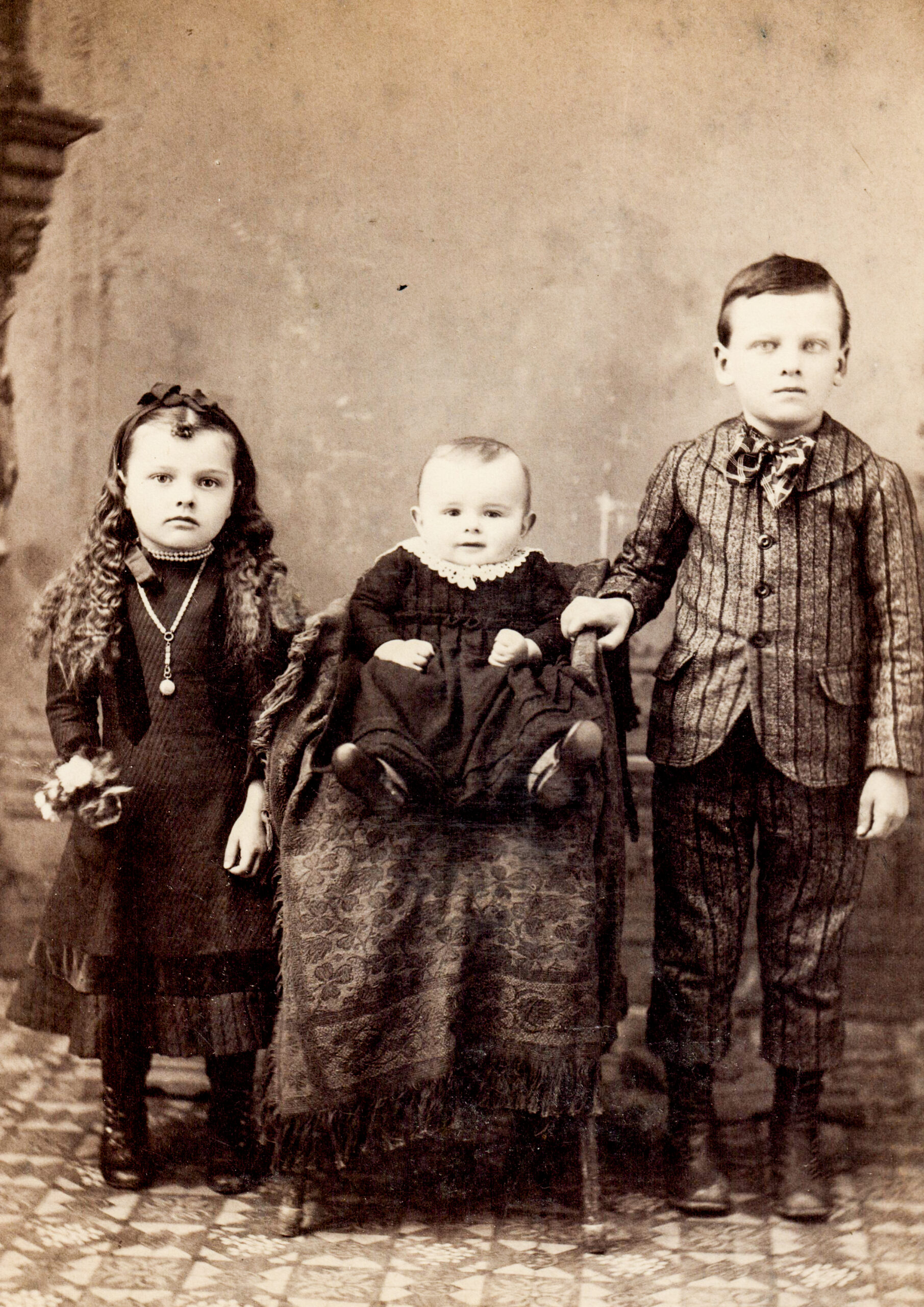 portrait of three children artist reference photo