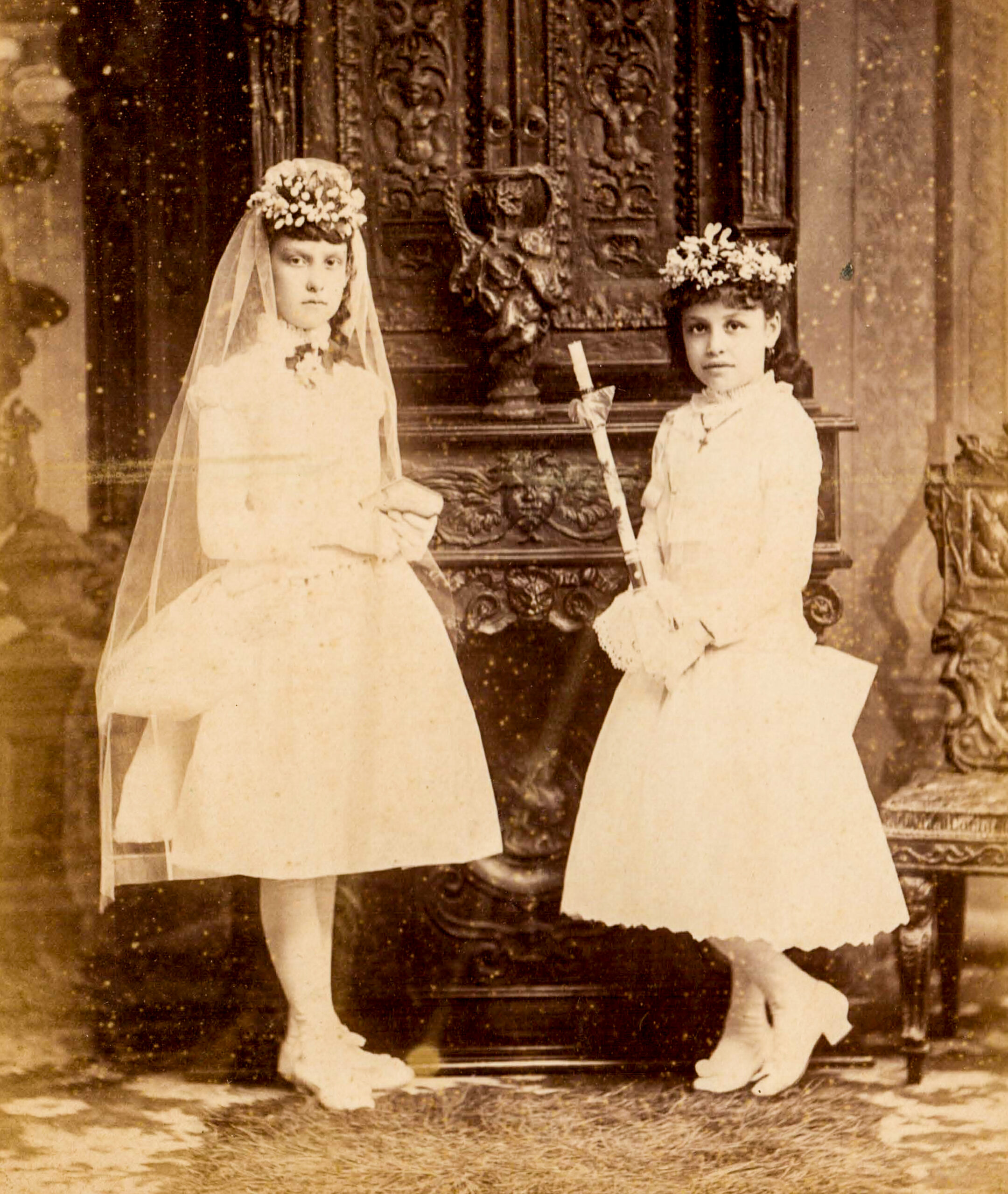 portrait of two girls in white dresses 3 artist reference photo