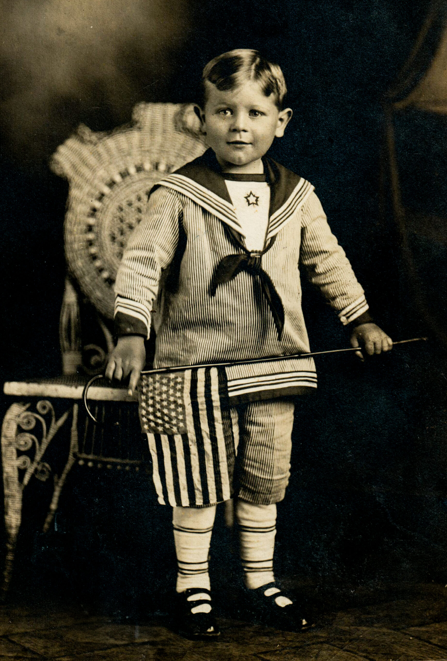 portrait of young boy, patriotic suit artist reference photo