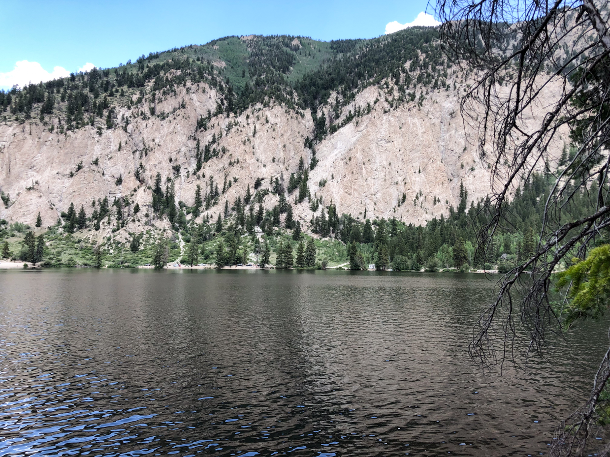 mountain-lake-with-rocky-cliffs-and-pine-trees-artist-reference-photo