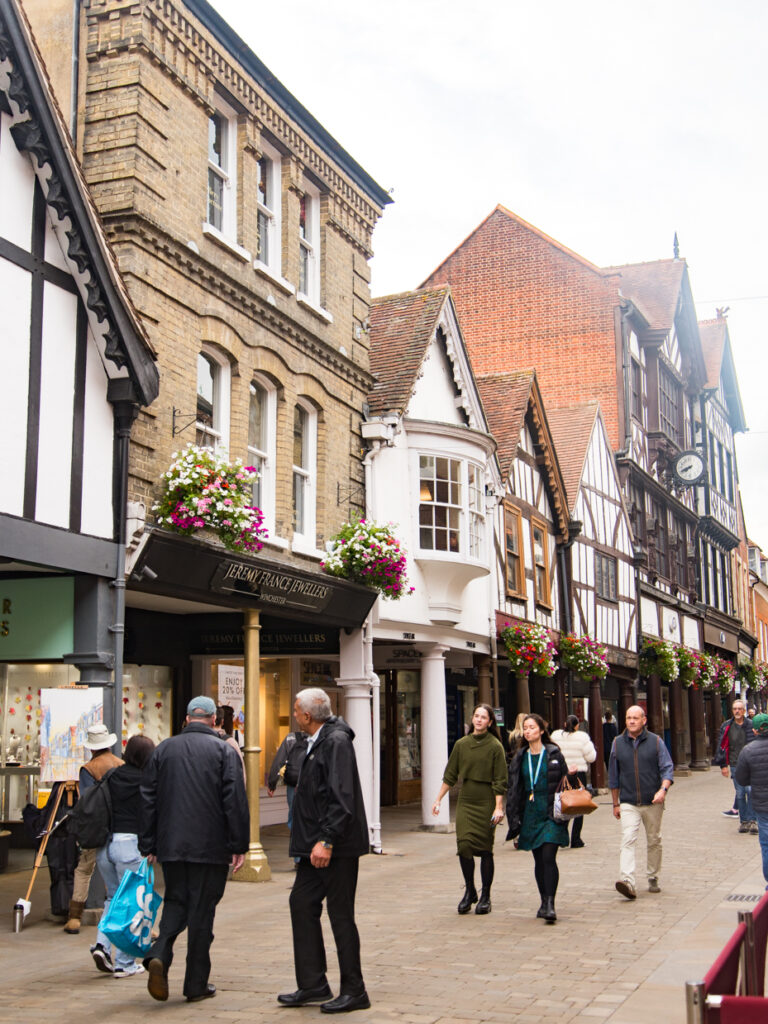 old european street architecture with timber framing and storefronts artist reference photo