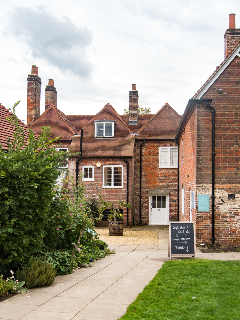 English Cottage Courtyard Garden Path and Brick Homes artist reference photo
