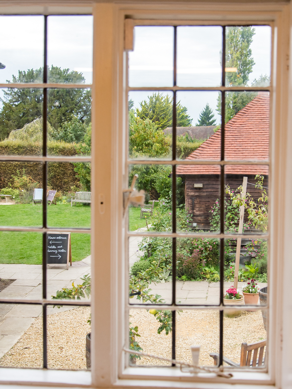 English Cottage Window View of Garden Courtyard artist reference photo