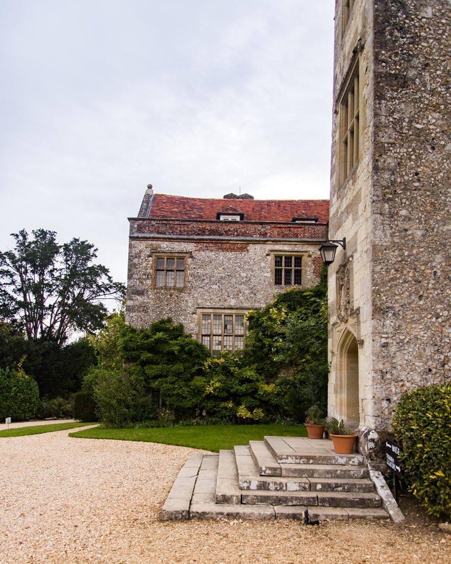English countryside manor side view with hedges artist reference photo