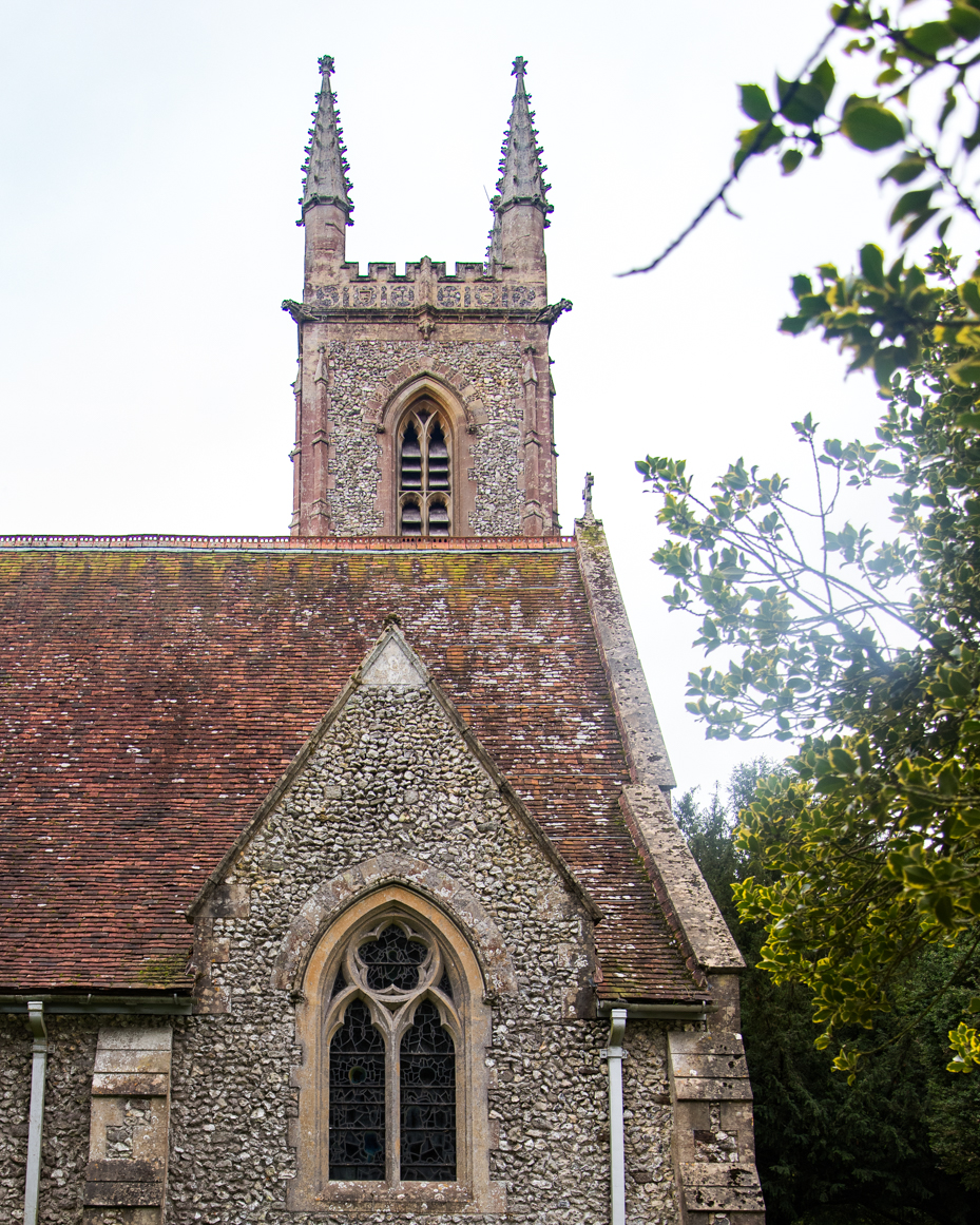 Historic Church Facade with Tower and Weathered Stone Walls artist reference photo