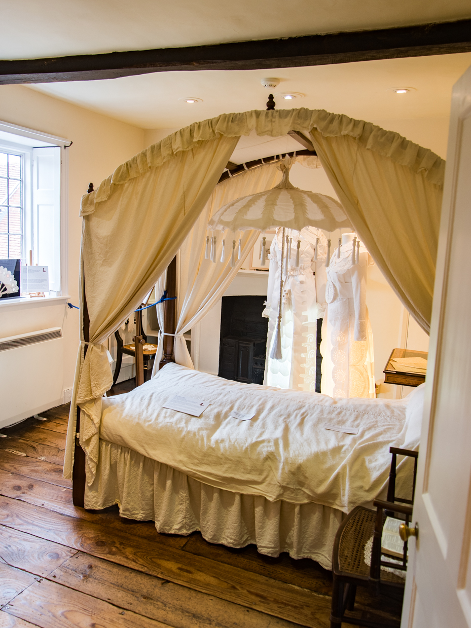Historic Four Poster Bed with Canopy Curtains Interior artist reference photo
