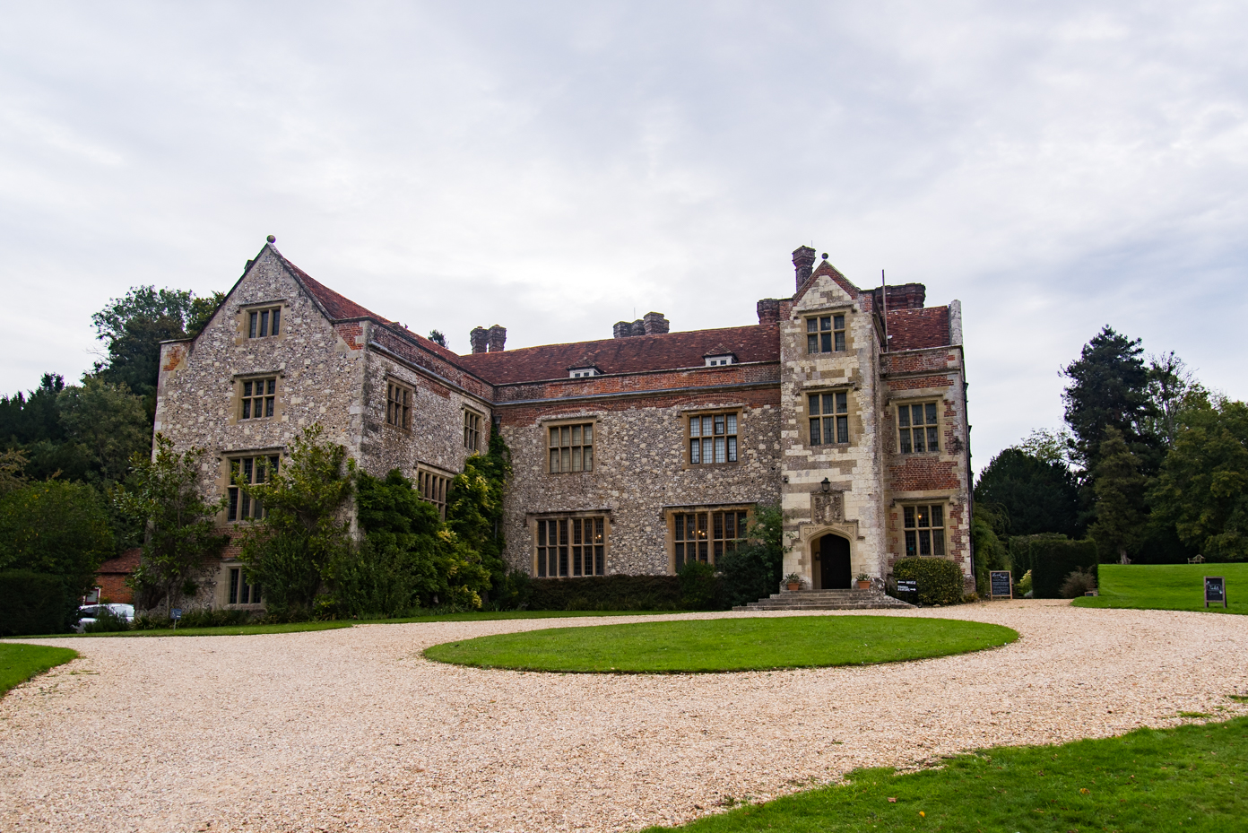 Historic Stone Estate with Circular Gravel Courtyard artist reference photo