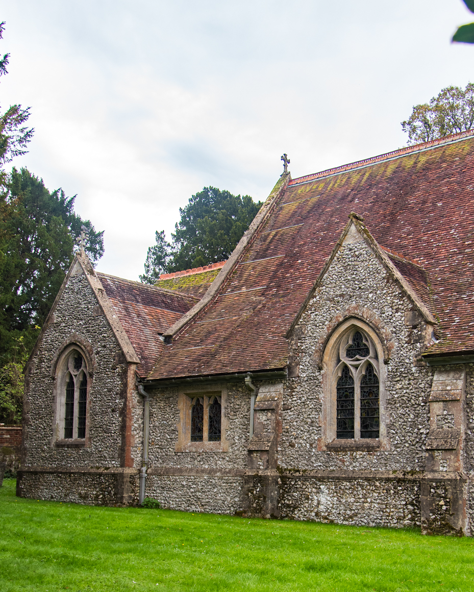 Medieval Stone Chapel with Red Tiled Roof artist reference photo