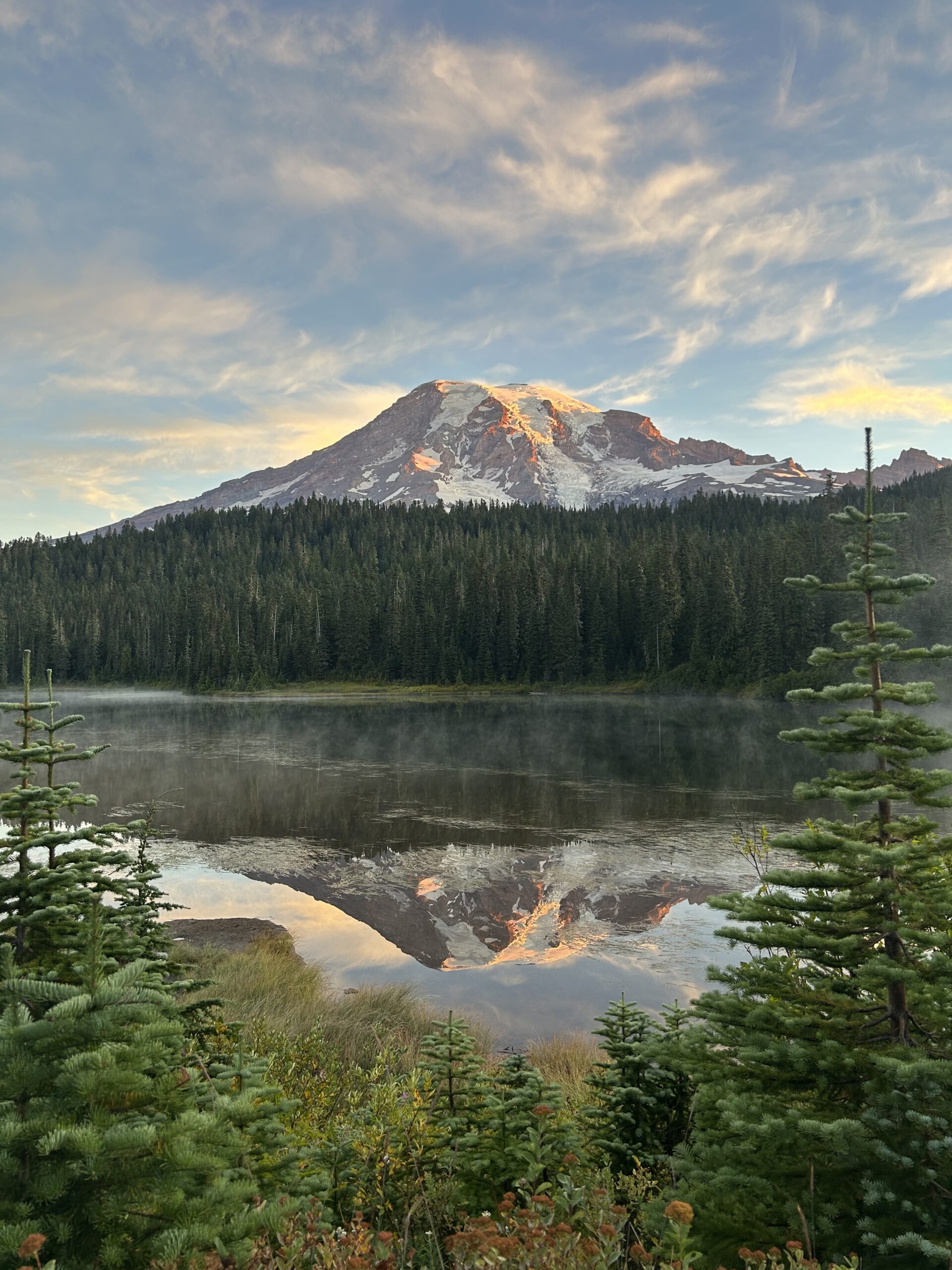 Mount Rainier Reflected in Mountain Lake at Sunrise – artist reference photo