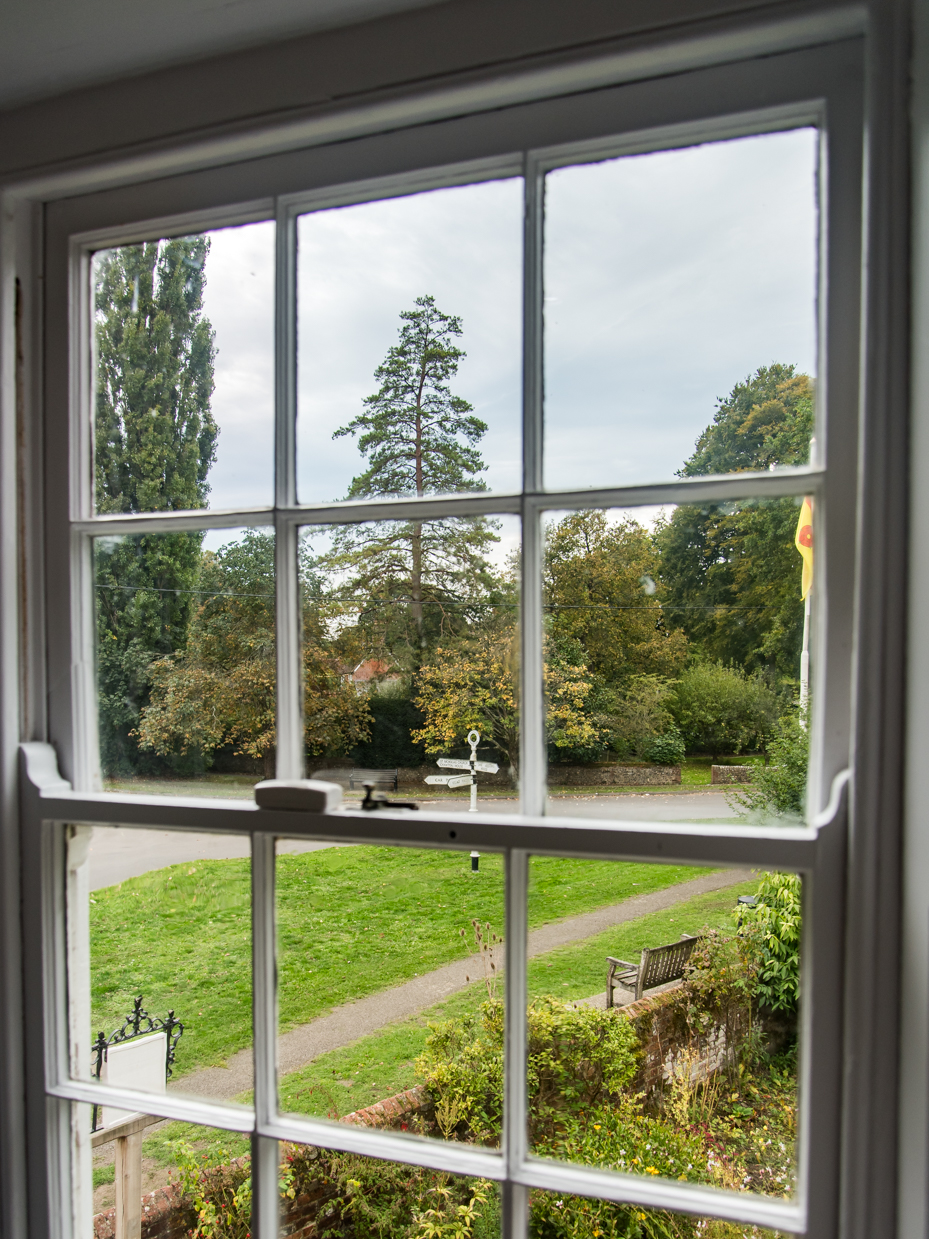 View Through Cottage Window to English Village Green artist reference photo