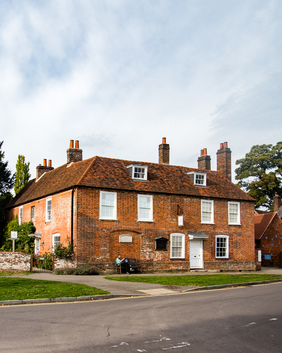Wide Angle View of Historic English Brick House and Curved Road artist reference photo